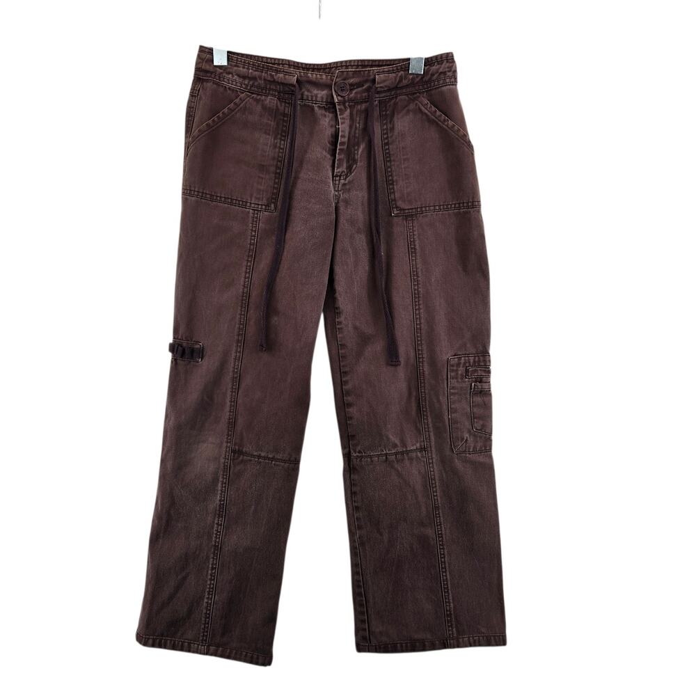 Vintage Sundance Cargo Pants Womens 8 Wide Leg Cropped Canvas Sunwashed Mauve